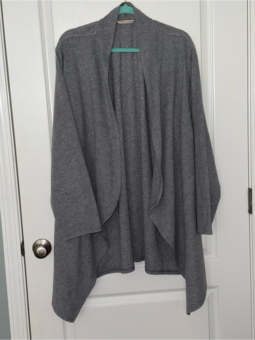 Soft Surroundings Gray Draped Open-Front Cardigan